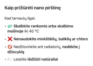 Baltoji nano pirštinė su muiliuku